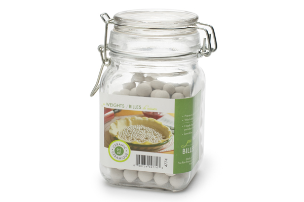 Ceramic Pie Weights with Jar