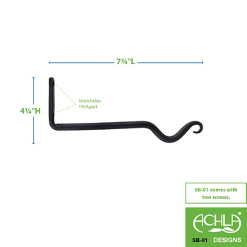 Achla SB-01-2 8 Inch Upturned Hook